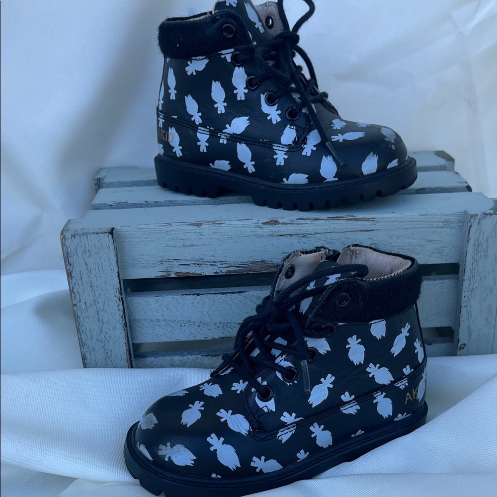 Stylish Kids Black and White Boots